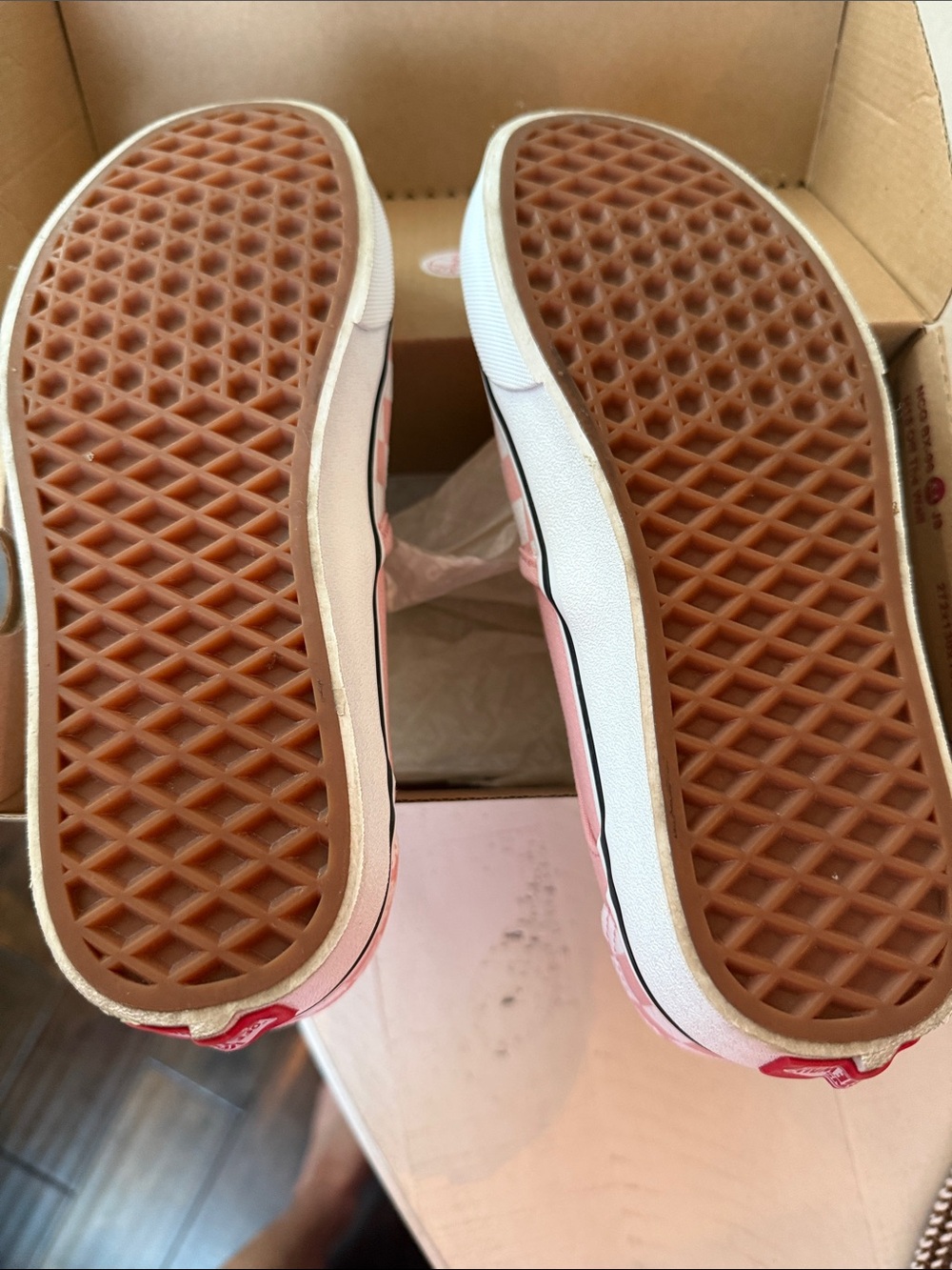 Vans Pink & White Checkerboard Slip-On Sneakers - Picture 4 of 10
